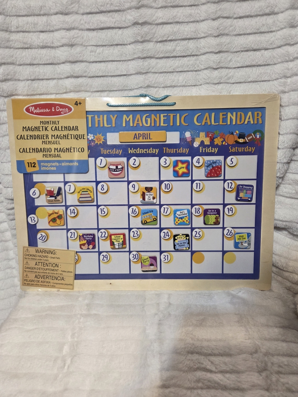 Nib Melissa & Doug Magnetic Monthly Calendar - Blue and Yellow
